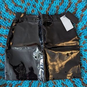 Fashion Union Black Vinyl, Patent Leather skirt